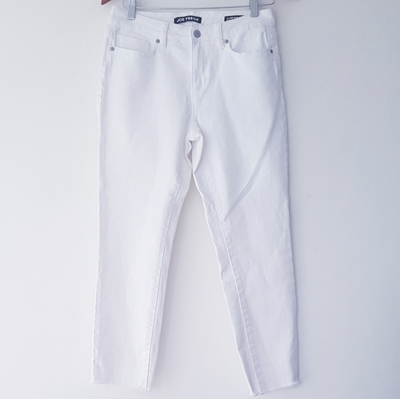 JOE FRESH White Slim Fit Raw Hem Denim Jeans - Picture 2 of 8